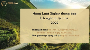 Công ty TNHH Siglaw thông báo lịch nghỉ du lịch hè 2022