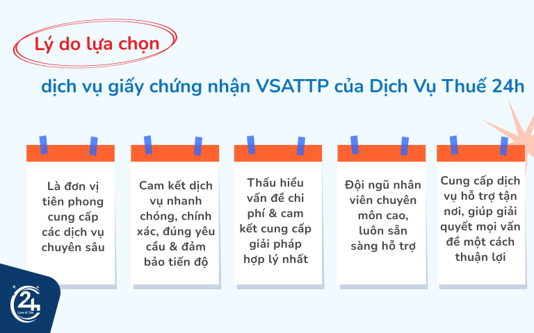 Lý do lựa chọn dịch vụ giấy chứng nhận VSATTP của Dịch Vụ Thuế 24h