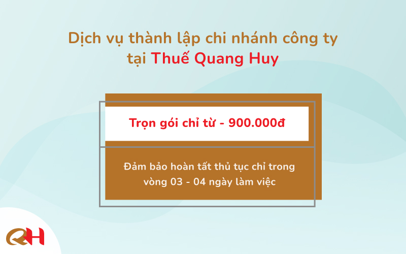 Dịch vụ thành lập chi nhánh công ty trọn gói chỉ từ 900K