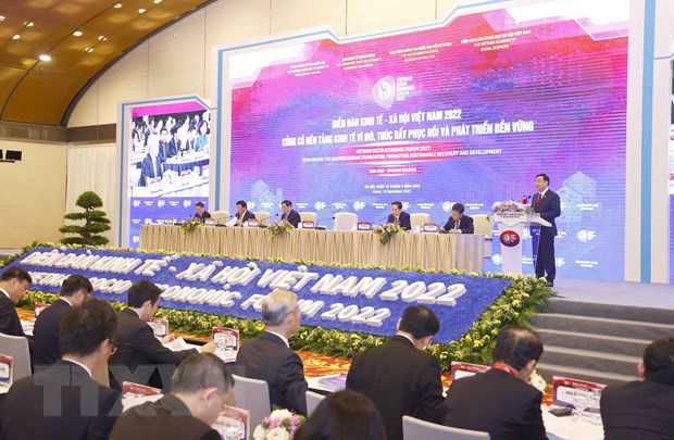 Chủ tịch Quốc hội Vương Đình Huệ phát biểu khai mạc diễn đàn Kinh tế Xã hội 2022