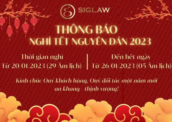 Hãng luật Siglaw - Thông báo lịch nghỉ Tết Nguyên đán 2023