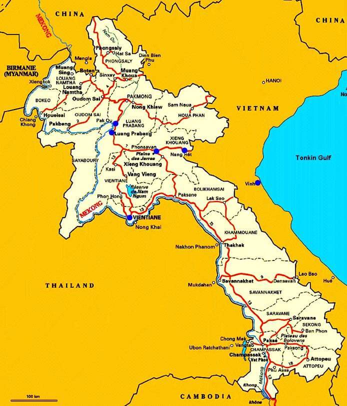 Hình ảnh bản đồ Lào