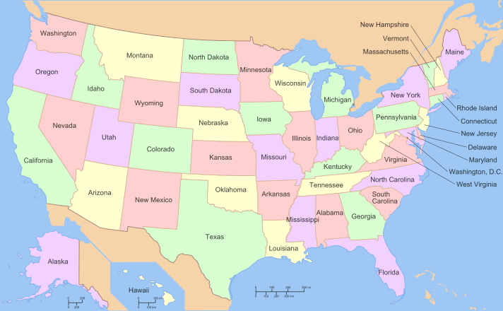 Hình ảnh bản đồ nước Mỹ